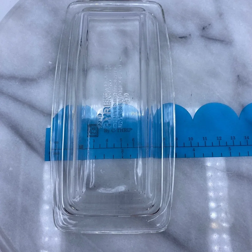 Vintage Pyrex Butter Dish Lid Clear Glass 72-B Rectangular USA Retro Kitchen MCM